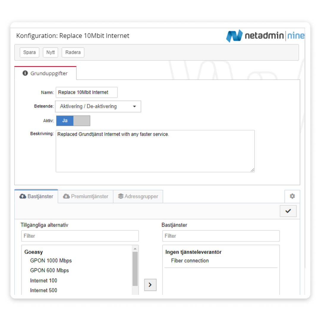 Netadmin Nine - konfiguration bastjänst