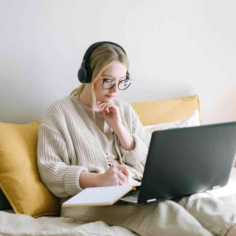 Girl working from laptop